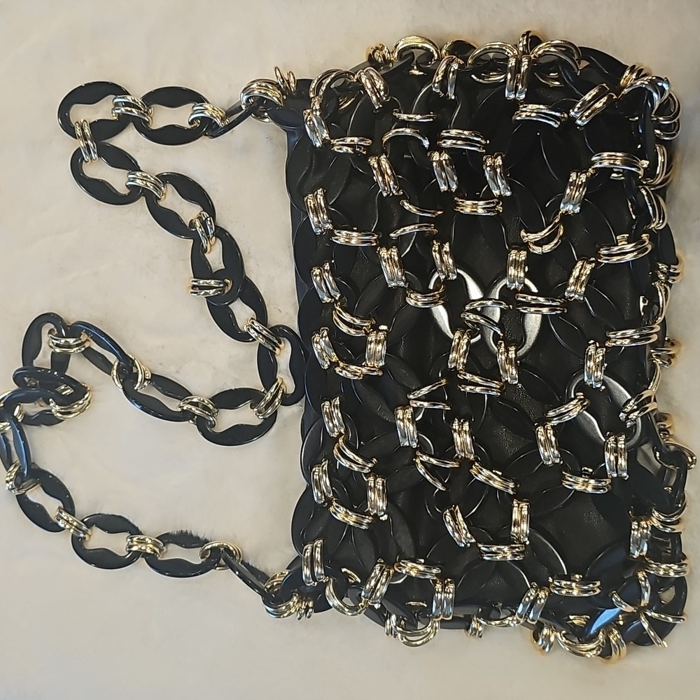 Topshop Gold Chainlink Handbag